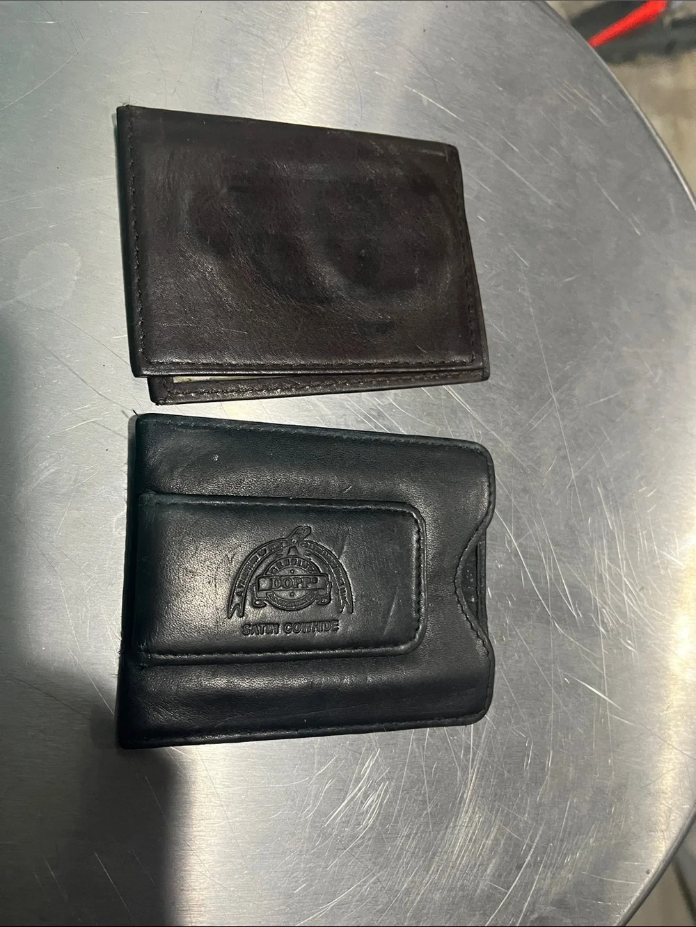 Wallet Men's Black Leather Bifold Wallet and Card Holder Set satin cowhide